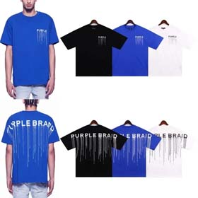 Puerple brief tropfen druck kurzärmeliges t-shirt für männer und frauen lose baumwolle-1801  