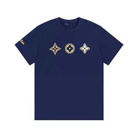 Louis Vuitton LV reine Baumwolle locker Sommer vielseitiges gedrucktes Paar T-Shirt (23 Stile) - 181  