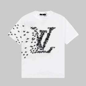 Louis Vuitton LV Brief Flugzeug Druck lässiges kurzärmeliges Top T-Shirt (33 Stile) -1814  