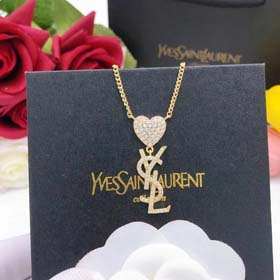 Yves Saint Laurent YSL New Sacred Heart Shaped Diamant Halskette (2 CP) -2060  