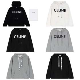 CELINE Einfaches Buchstabenprint Kapuzenshirt lockeres Top-2135  