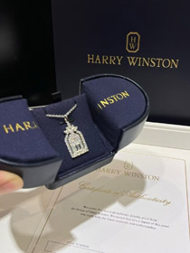 Harry Winston Voll Diamant Tür des Glücks Halskette-3615  