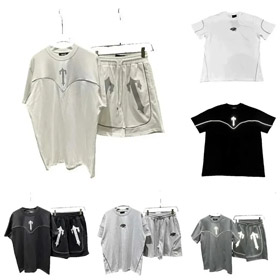 Trapstar Schwert reflektierenden Druck Buchstaben Kurzarm T-Shirt Shorts Set-2827  