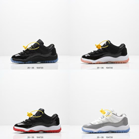 Jordan Air Jordan 11 Low Bred Low-Top Kinderbasketballschuhe-4148  